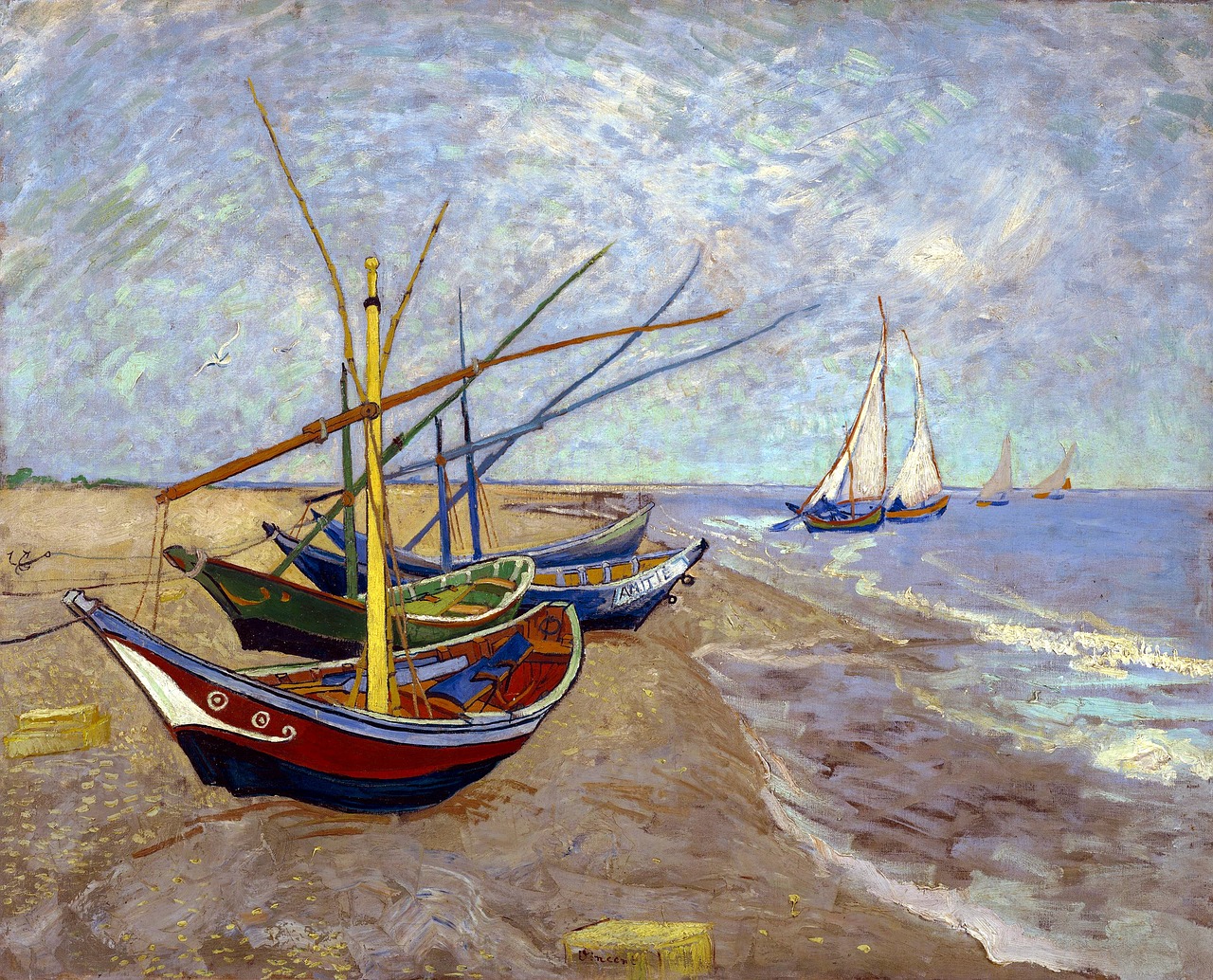 Vincent Van Gogh, Post-Impresionistas, Post-Impresionizmas, Vaizduojamasis Menas, Mėlynas, Olandų, Dailininkas, Spalvinga, Jūrinis, Krantas
