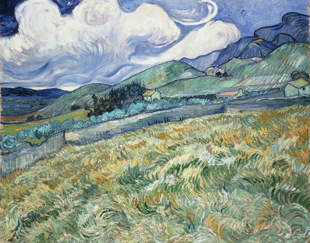 Vincent Van Gogh, Kalnai, Namai, Laukai, Menas, Meno, Dažymas, Aliejus Ant Drobės, Meniškumas, Kraštovaizdis