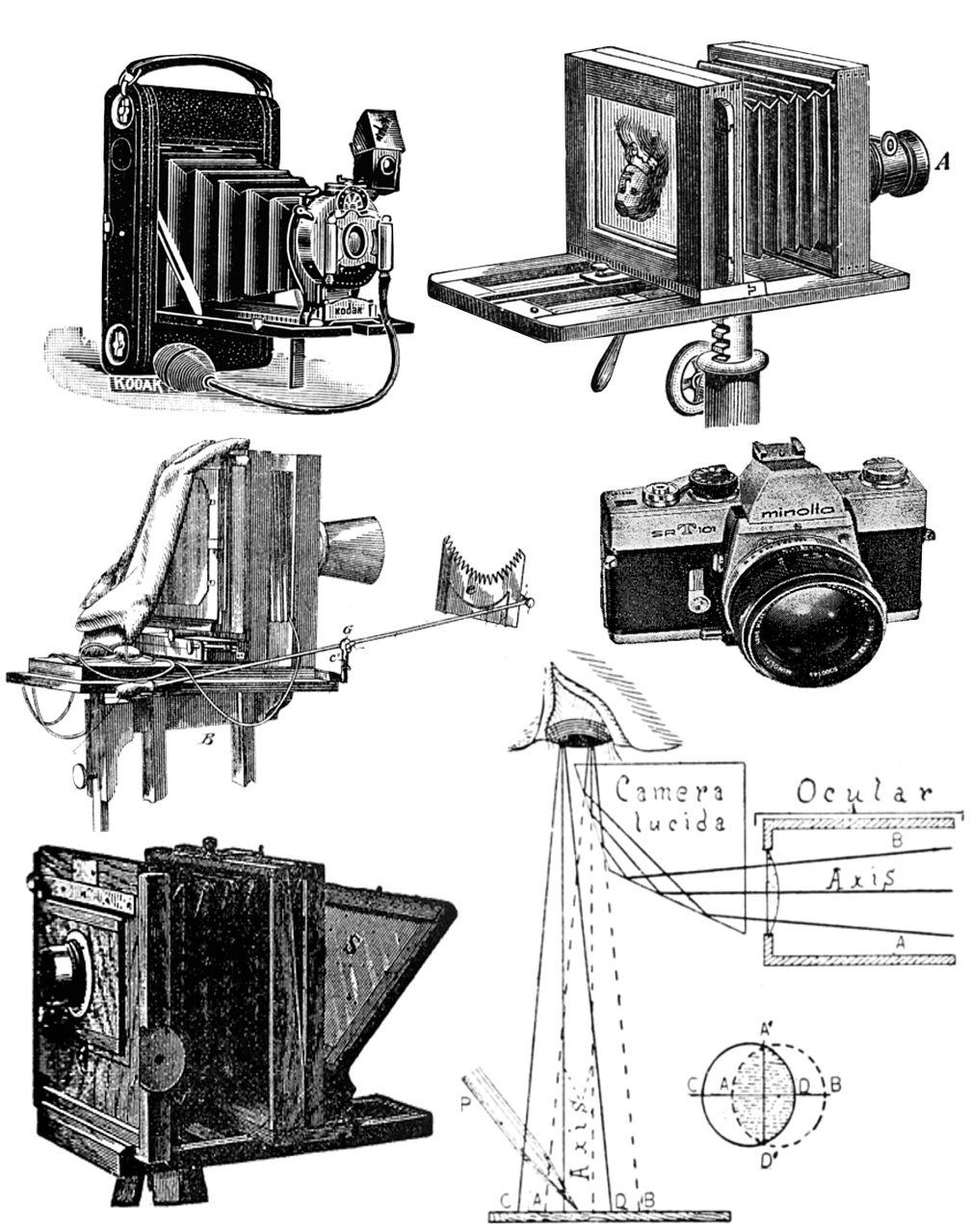 Vintage, Fotoaparatas, Koliažo Lapas, Senas, Rinkimas, Fotoaparatai, Retro, Senoji Kamera, Fotografas, Senovinė Kamera