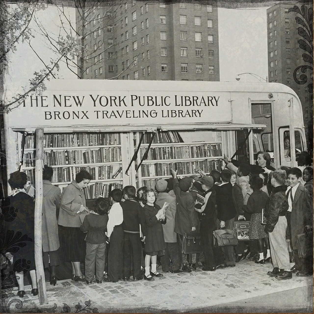 Vintage, Nuotrauka, Senas, Gatvė, Scena, Biblioteka, Knygos, Niujorkas, Keliauti, Bendruomenė