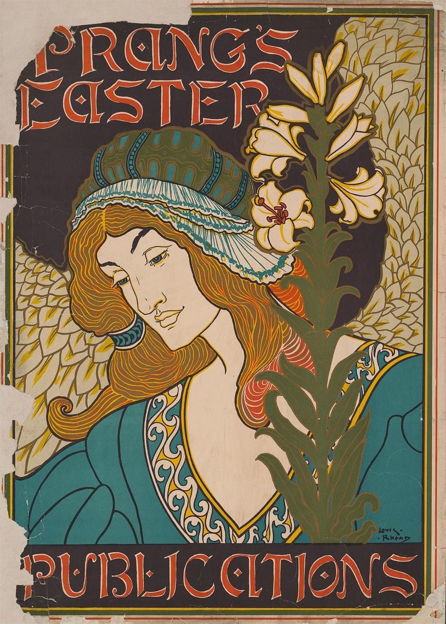 Vintage, Lady, Plakatas, 1894, Žurnalas, Menas, Deko, Gražus, Moteris, Padengti