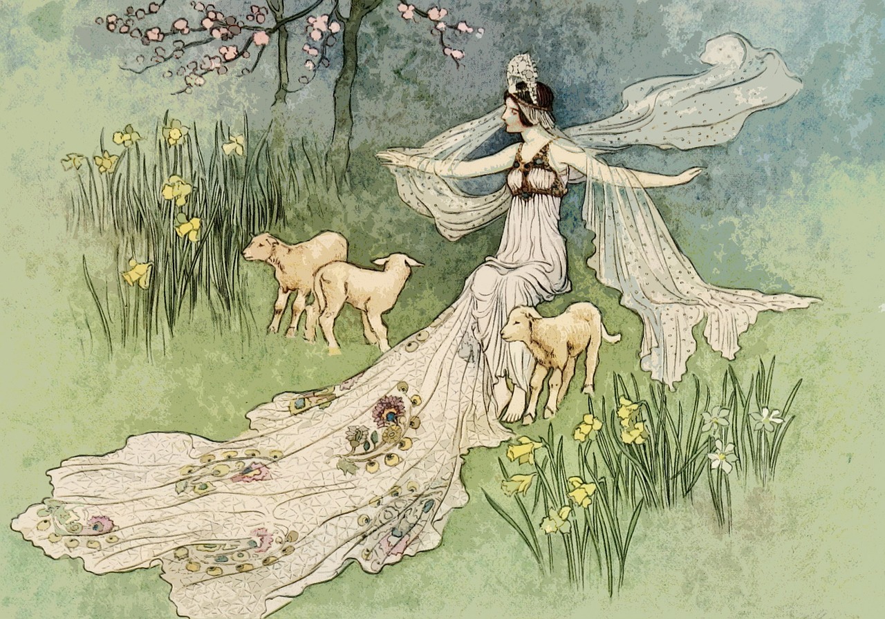 Vintage, Senas, Senovinis, Žavus, Enchanted, Enchanting, Retro, Iliustruotas, Warwick Goble, Iliustratorius