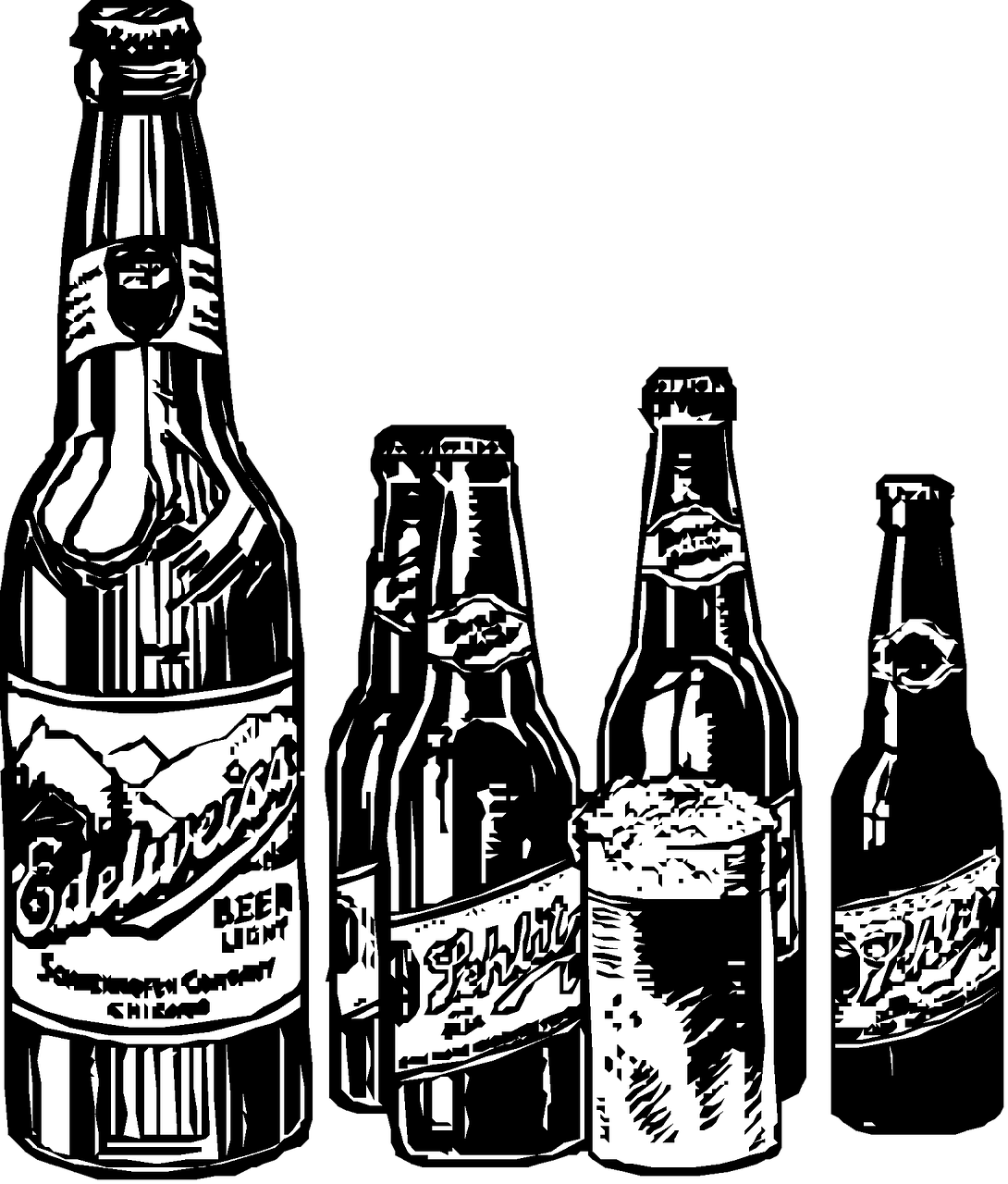 Vintage, Iliustracijos, Alus, Butelis, Užvirinti, Alaus Darykla, Retro Atvaizdas, Brėžiniai, Retro Clip Art, 50S
