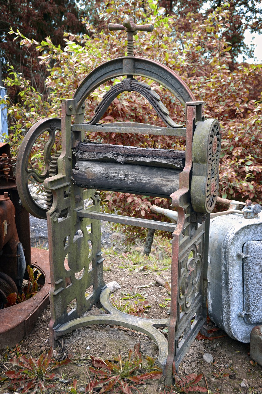 Vintage, Skalbimas, Mangle, Įranga, Skalbiniai, Senas, Vidaus, Namų Ruošos Darbai, Plovimas, Metalas