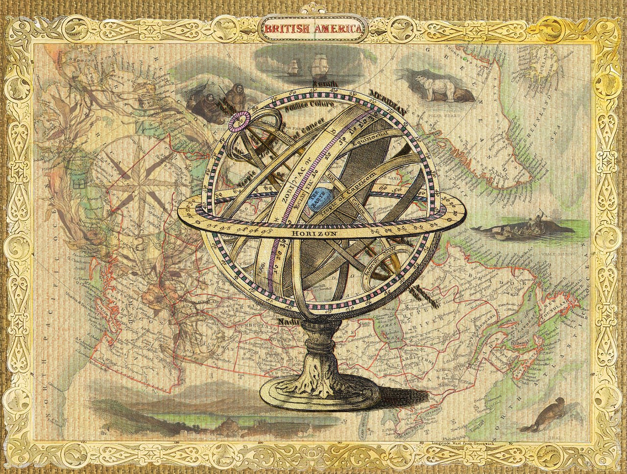 Žemėlapis, Kompasas, Jūrinis, Vintage, Koliažas, Menas, Jūra, Vandenynas, Rėmas, Spausdinti