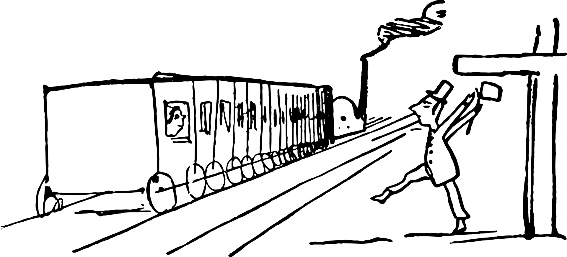 Уходящий поезд рисунок