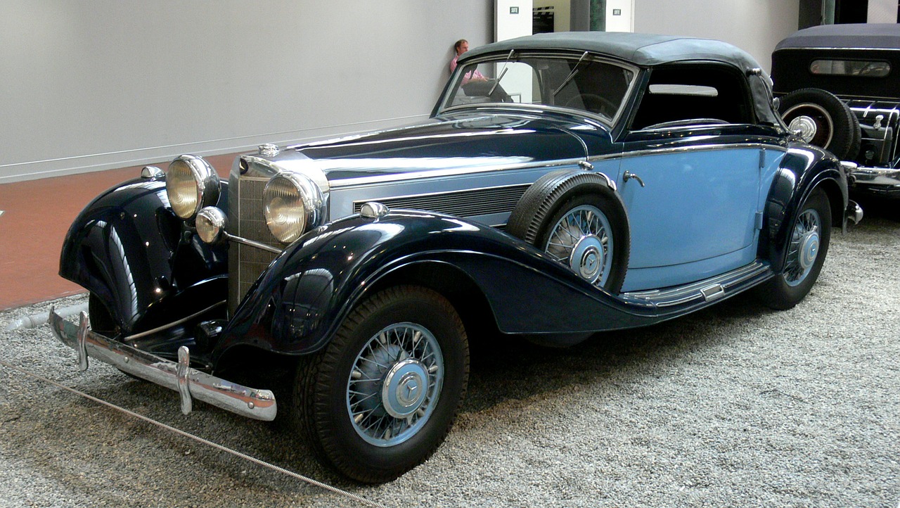 Derliaus Mercedes-Benz, Kabrioletas, 1938, Automobilis, Klasikinis, Automobilis, Egzotiškas, Prestižas, Musée National De Lautomobile, Nemokamos Nuotraukos