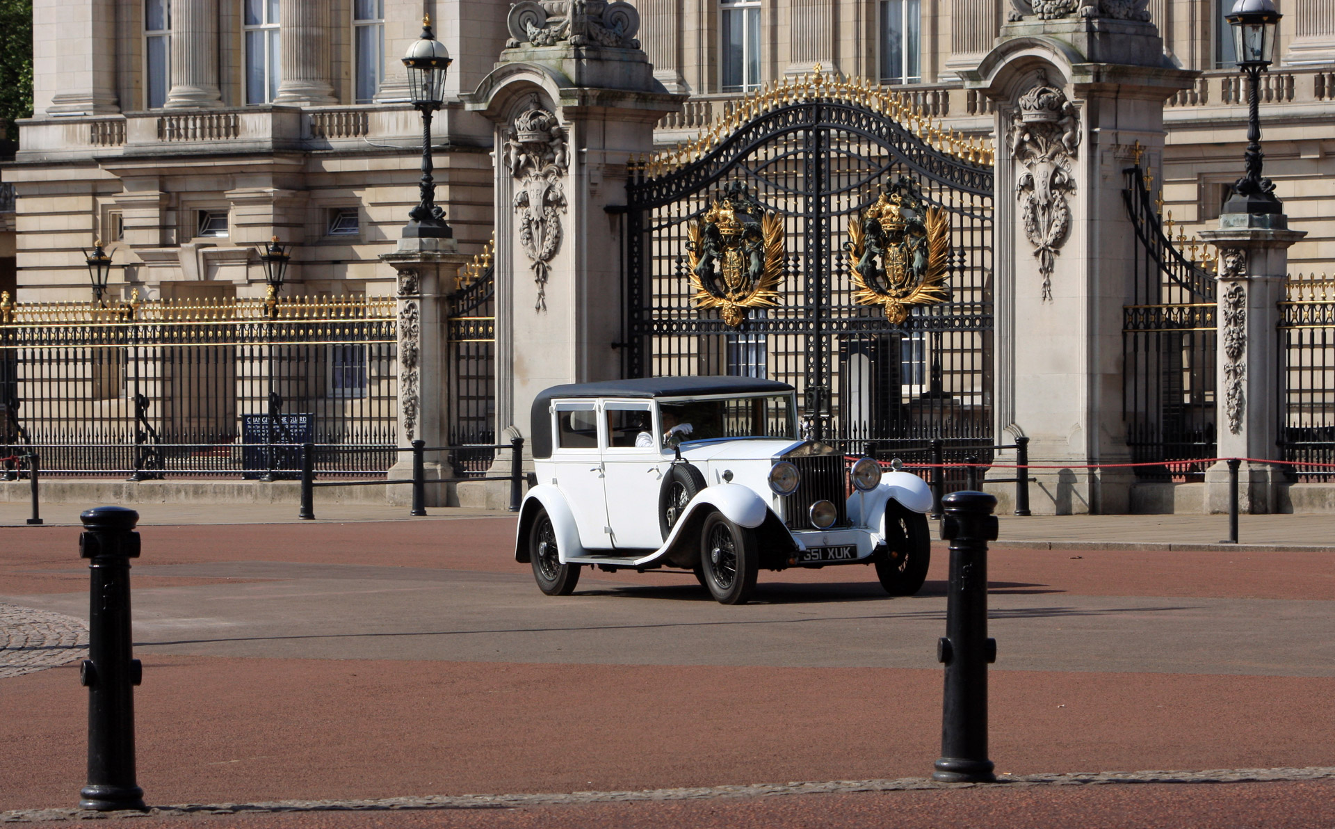Rolls & Nbsp,  Royce,  Vintage,  Automobilis,  Balta,  Bekingemas & Nbsp,  Rūmai,  Londonas,  Anglija,  Automatinis