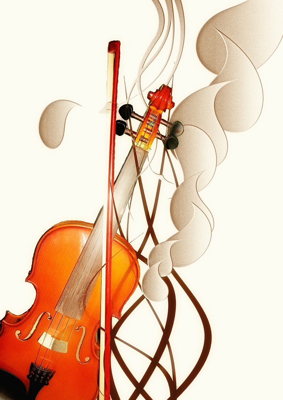 Smuikas, Instrumentas, Muzika, Fonas, Atmosfera, Jausmas, Banga, Linijos, Abstraktus, Dizainas