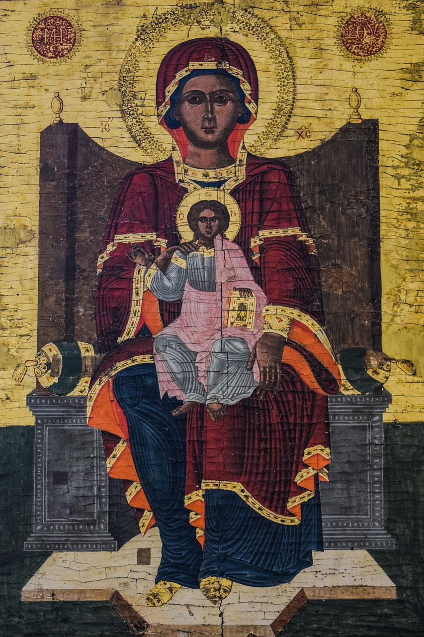 Mergelė Marija, Krikščionis, Piktograma, Medinis, 18-Ojo Amžiaus, Kipras, Bažnyčia, Religija, Ortodoksas, Krikščionybė