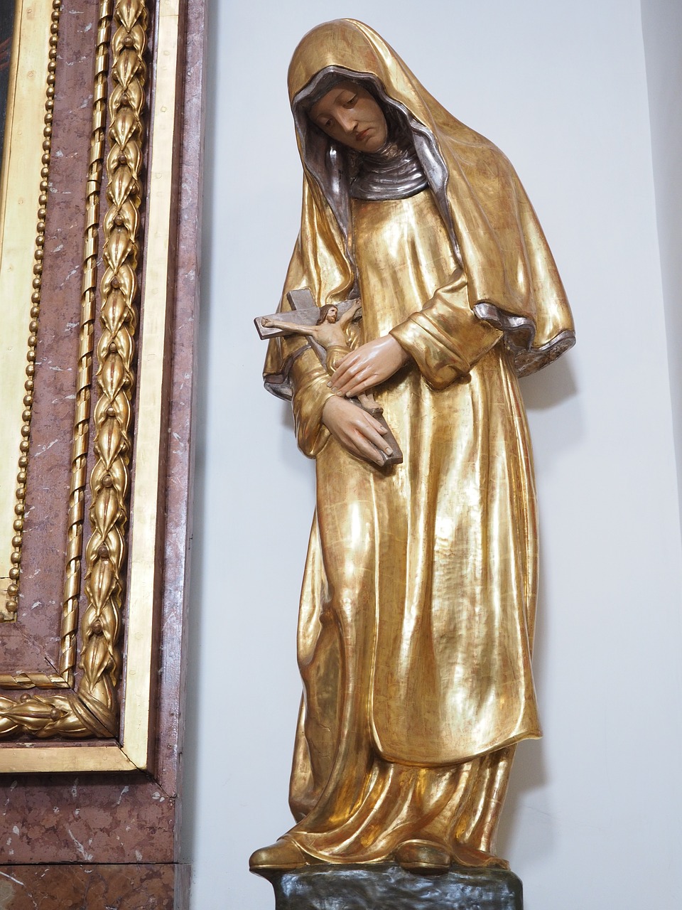 Mergelė Marija, Auksinis, Figūra, Jėzus, Marija, St Ursus Katedra, Nave, Katedra, Solothurn, Šv Ir Velerio Katedra