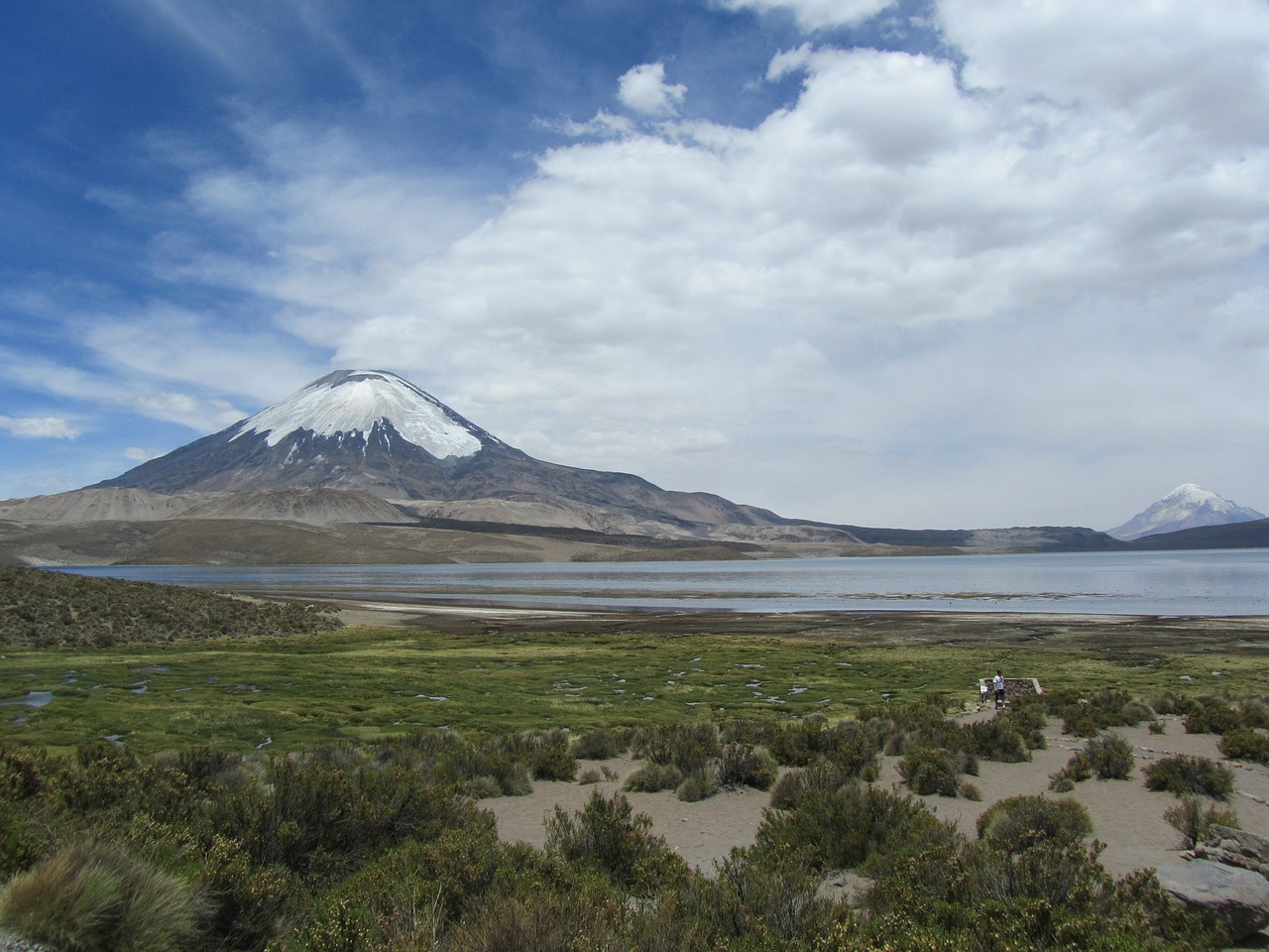 Vulkanas, Čile, Parincota, Ežeras, Dangus, Debesys, Nemokamos Nuotraukos,  Nemokama Licenzija