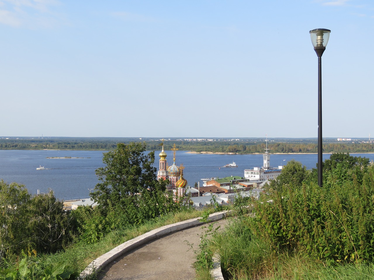 Volga, Krantinė, Bažnyčia, Žolė, Vanduo, Upė, Dahl, Kraštovaizdis, Nizhniy Novgorod, Nemokamos Nuotraukos