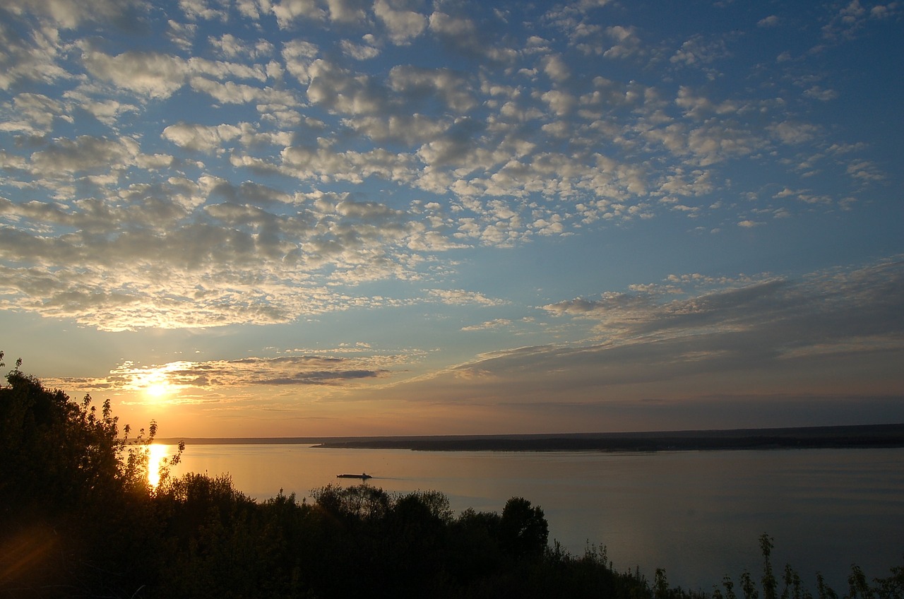 Upė, Volga, Saulėlydis, Dangus, Debesys, Gamta, Kraštovaizdis, Nemokamos Nuotraukos,  Nemokama Licenzija