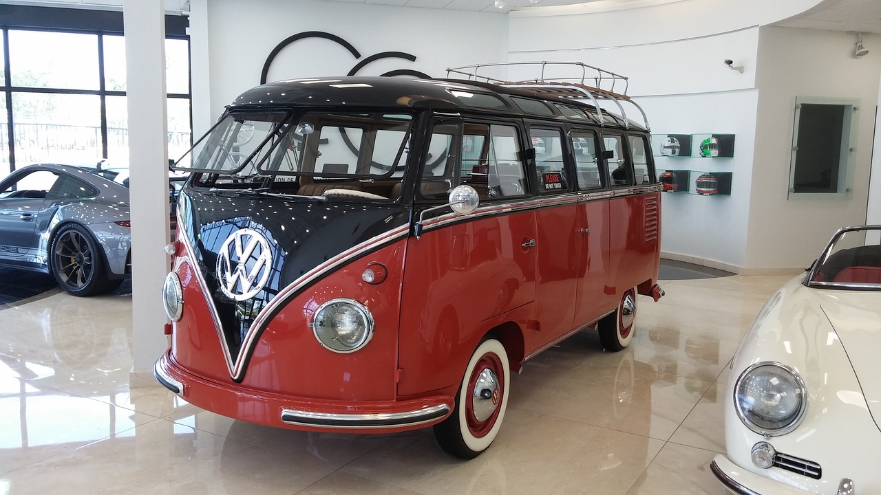 Volkswagen, Klasikinis, Autobusas, Van, Retro, Hipis, Vintage, Senas, Taika, Banglenčių Sportas