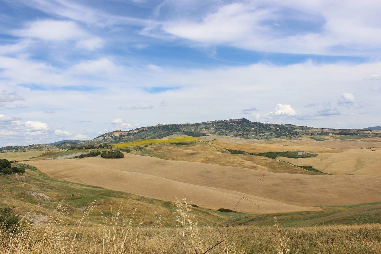 Volterra, Kraštovaizdis, Toskana, Gamta, Kalnas, Kiparisas, Žalias, Tylus, Medis, Kampanija