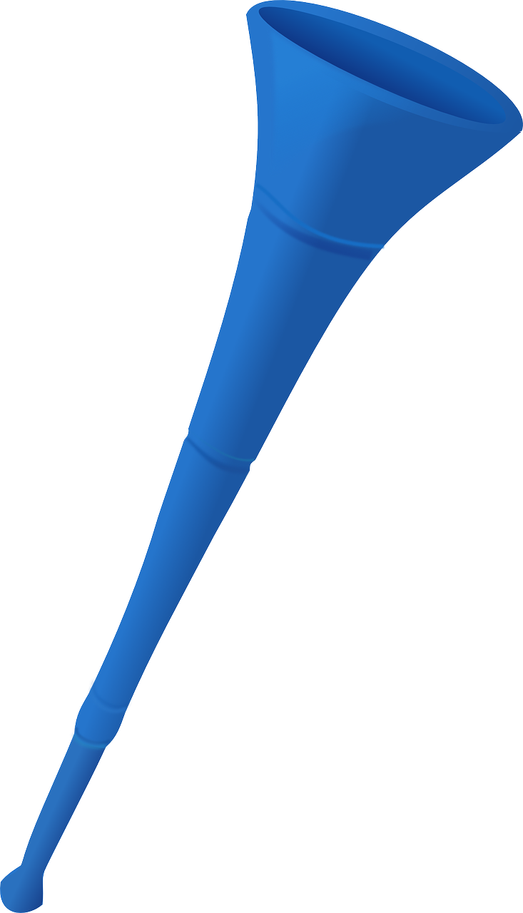 Vuvuzela, Ragas, Lepatata Mambu, Plastmasinis, Trimitas, Pietų Afrika, Futbolas, Futbolas, Mėlynas, Nemokama Vektorinė Grafika