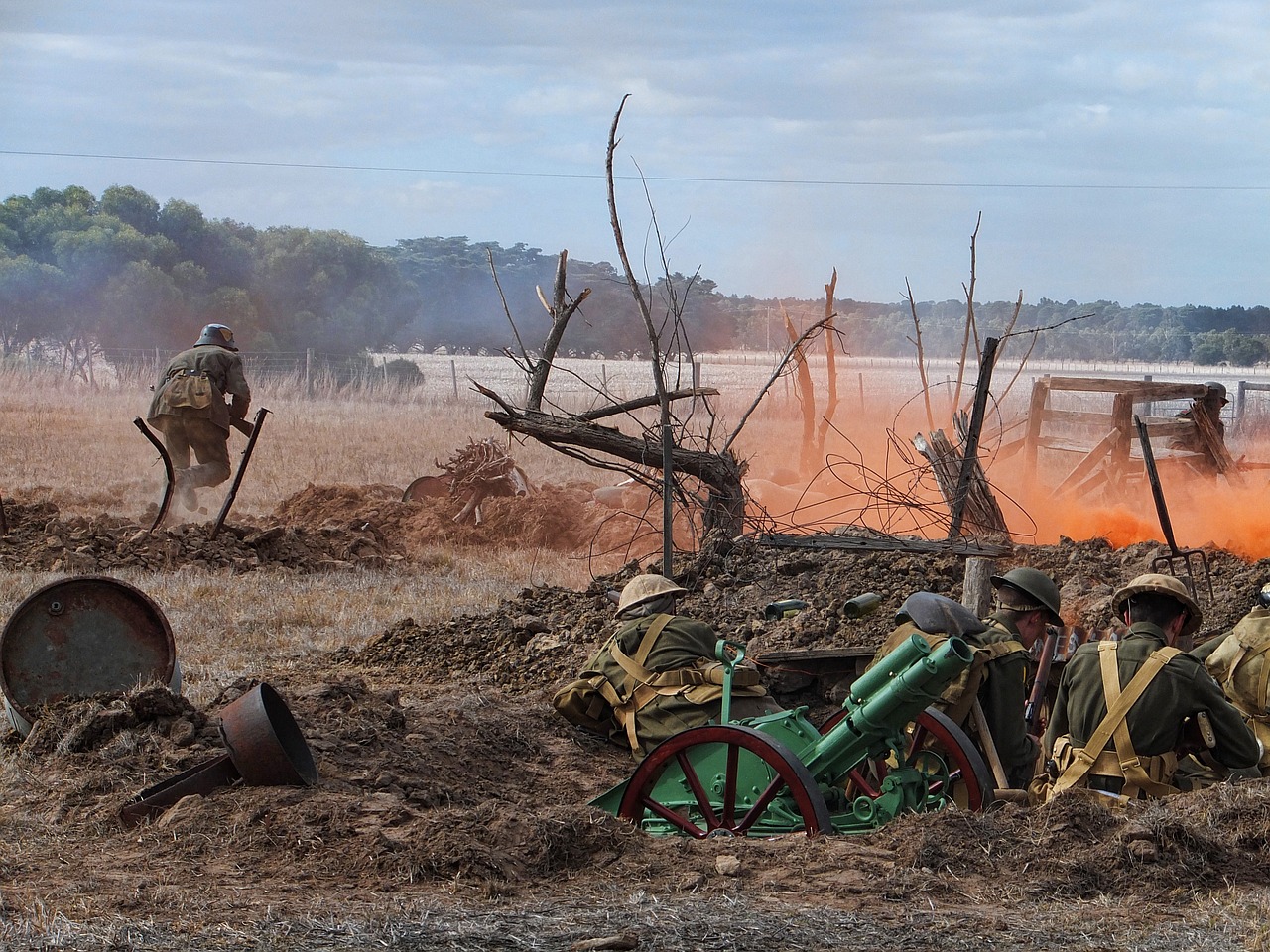 Karas, Reenactment, Mūšis, Kareiviai, Kariuomenė, Istorinis, Rekonstrukcija, Pėstininkai, Mūšio Laukas, Ww1