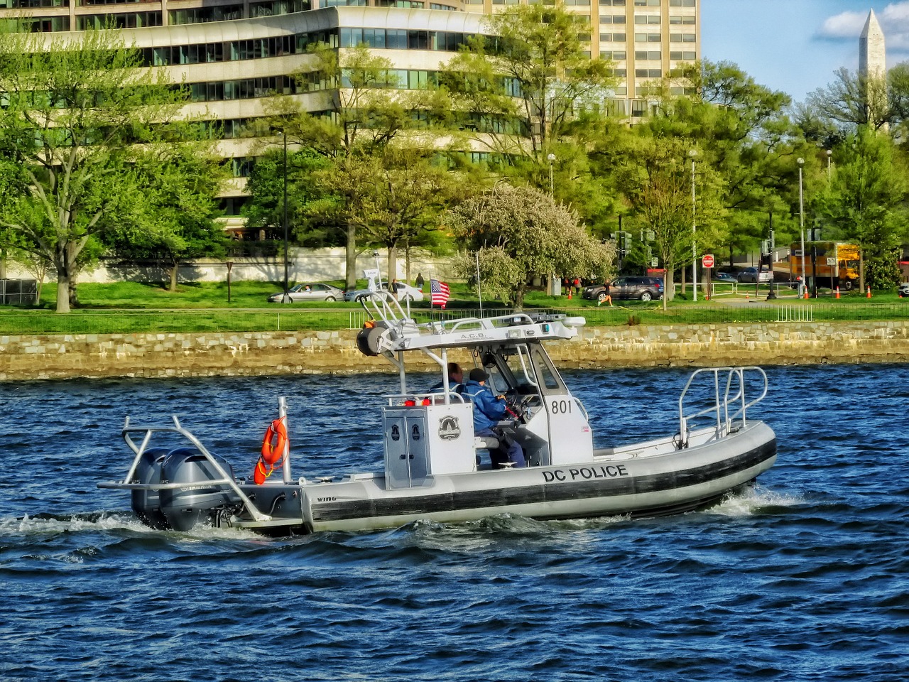 Vašingtonas, Miesto Miestai, Miesto, Upė, Hdr, Krantas, Kranto Linija, Vandens Policija, Valtis, Kelionė