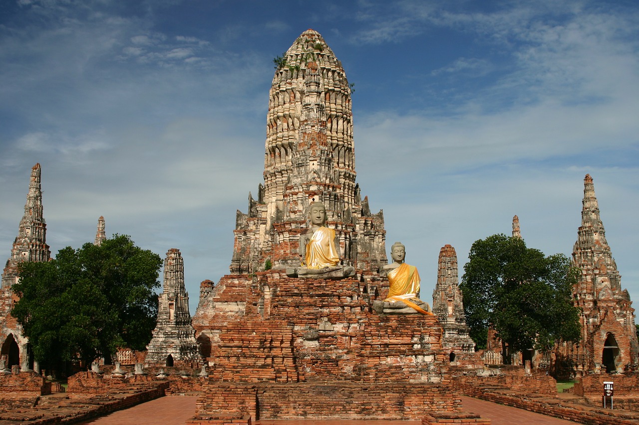 Wat Chai Watthanaram, Šventykla, Budizmas, Ayutthaya, Tailandas, 2004, Budistinis, Šventyklos Kompleksas, Wat, Centrinė Tailandas