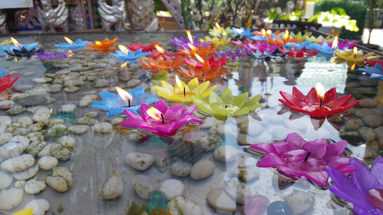 Wat Hua Lamphong, Plūduriuojančios Žvakės, Lotus Žvakė, Nemokamos Nuotraukos,  Nemokama Licenzija