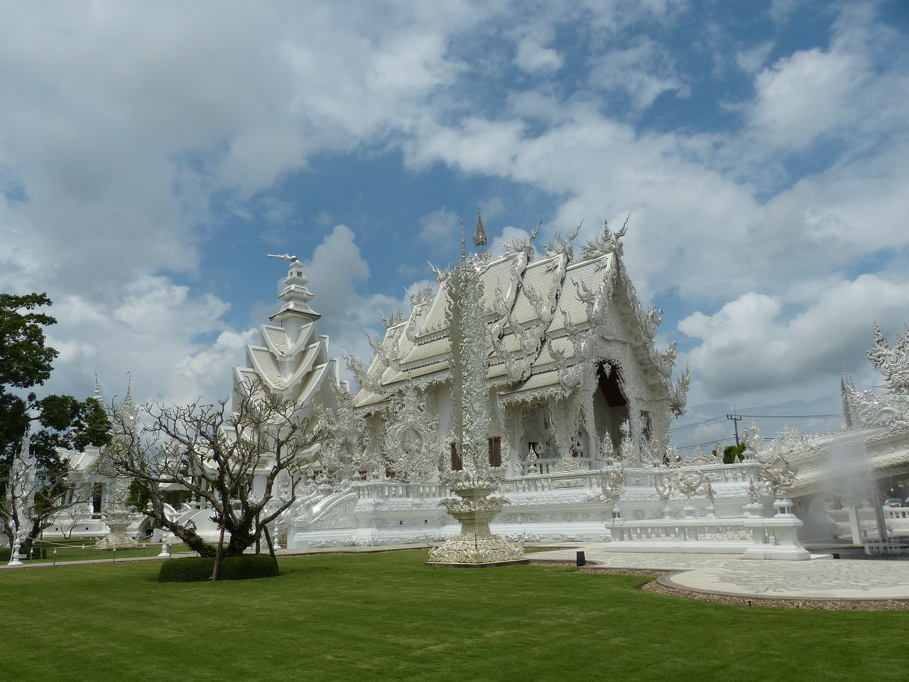 Wat Long Kun, Šventykla, Tailandas, Chiengrai, Balta Šventykla, Nemokamos Nuotraukos,  Nemokama Licenzija