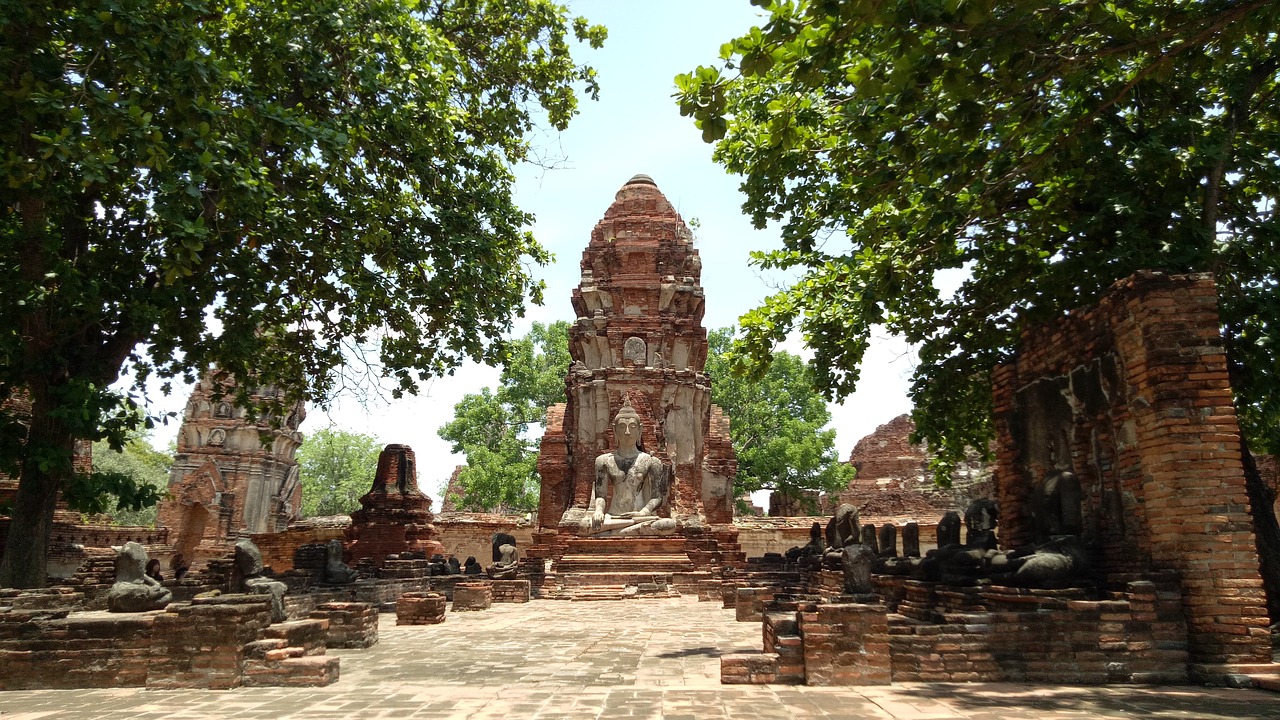 Wat Mahathat, Ayutthaya, พระ, Nemokamos Nuotraukos,  Nemokama Licenzija