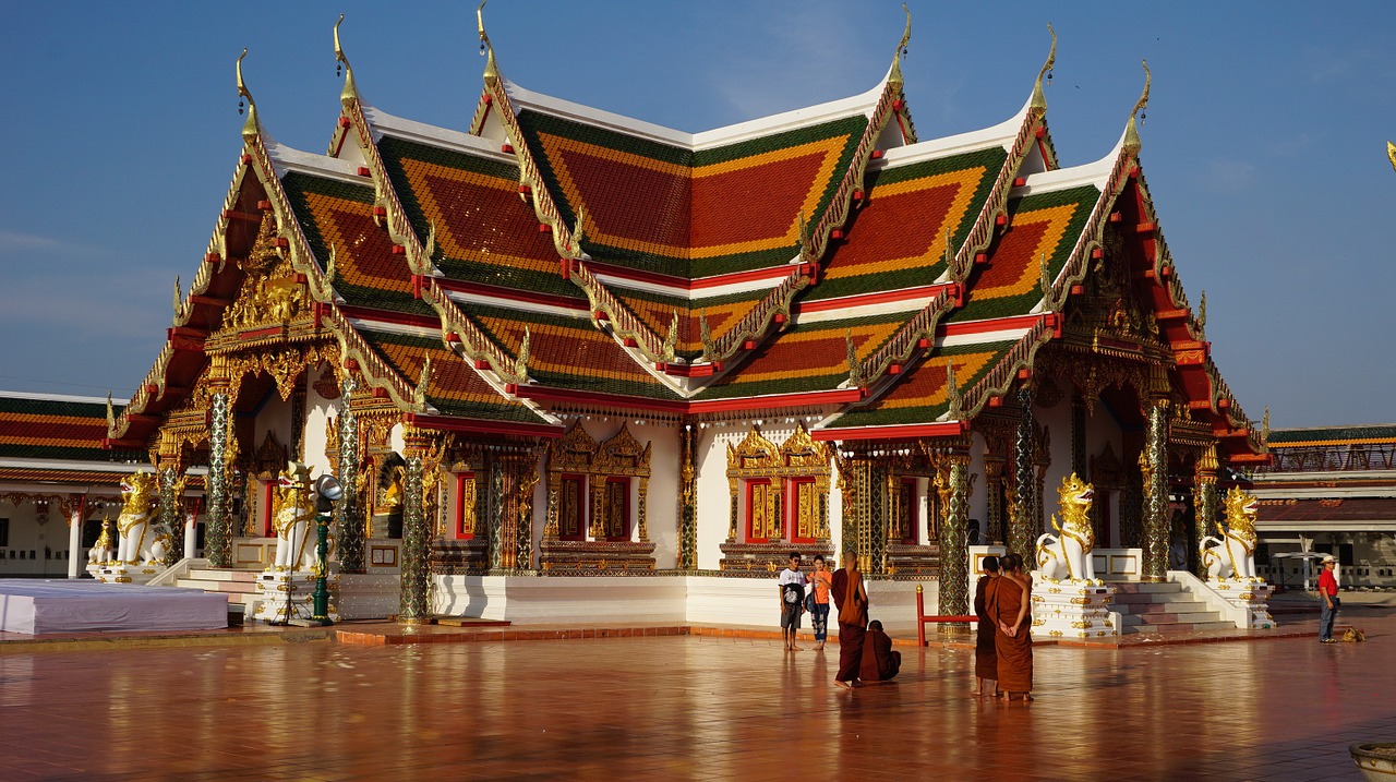Wat Phra That Choeng Chum, Šventykla, Priemonė, Religija, Tailando Šventykla, Tailandas, Menas, Sakon Nakhon, Budizmas, Dažymas