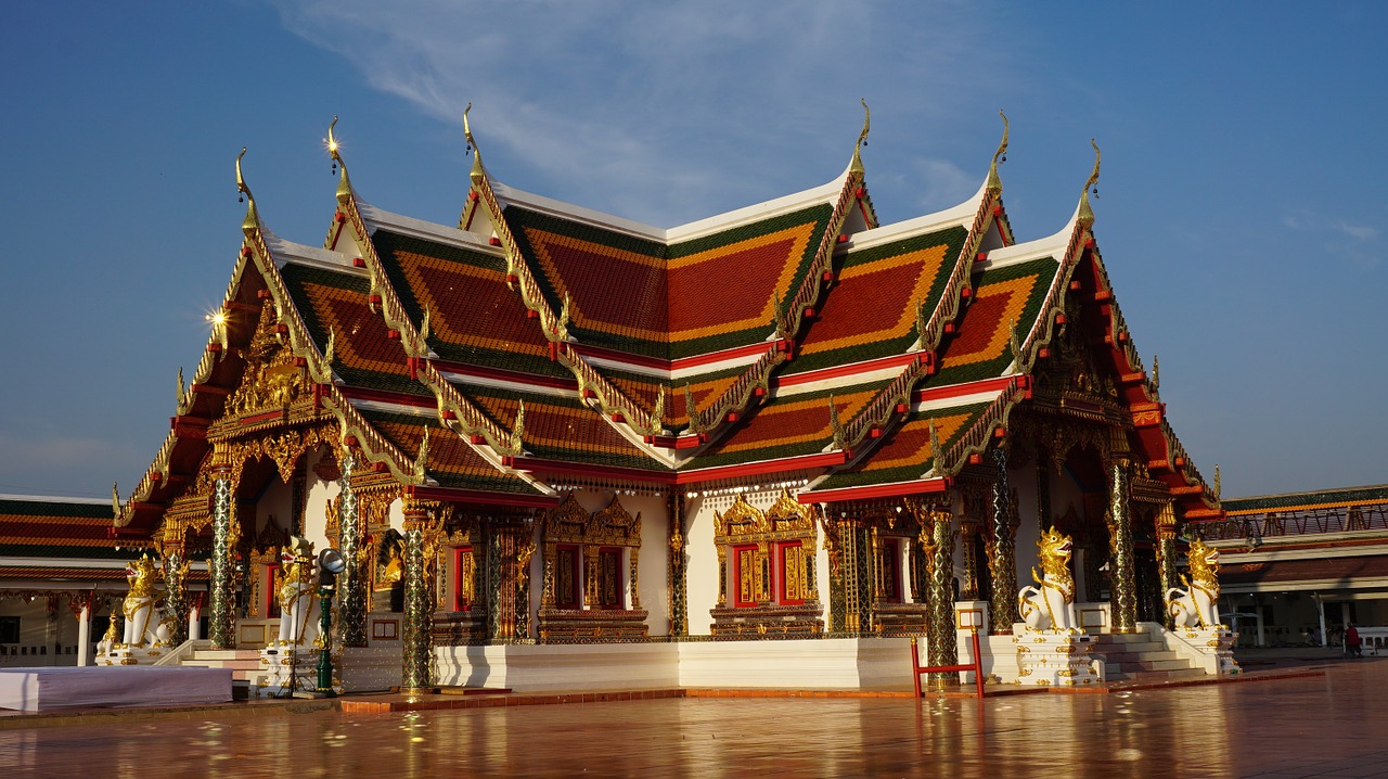 Wat Phra That Choeng Chum, Šventykla, Priemonė, Religija, Tailando Šventykla, Tailandas, Menas, Sakon Nakhon, Budizmas, Dažymas