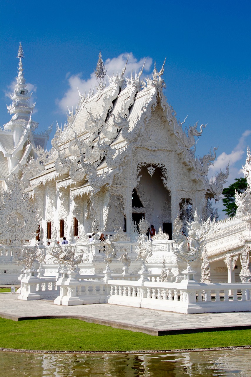 Wat Rong Khun, Šventykla, Tailandas, Balta Šventykla, Chiang Rai, Budizmas, Drakonai, Balta, Koplyčia, Wat