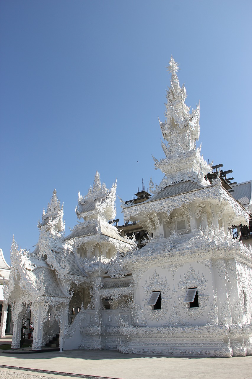Wat Rong Khun, Chiang Rai, Chiang Rai Provincija, Priemonė, Tailandas, Balta, Baltoji Šventykla, Religija, Bažnyčia, Budistinis