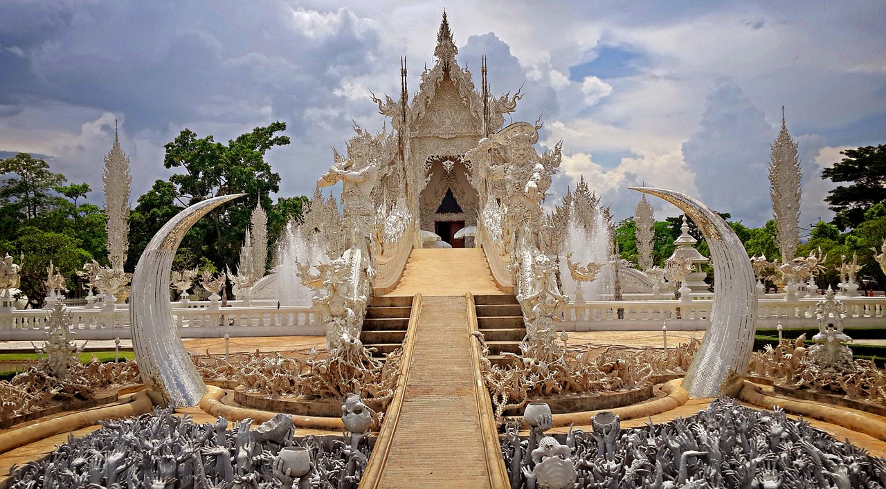 Wat Rong Khun, Chiang Rai, Tailandas, Chiang Rai Provincija, Baltoji Šventykla, Priemonė, Šventykla, Nemokamos Nuotraukos,  Nemokama Licenzija