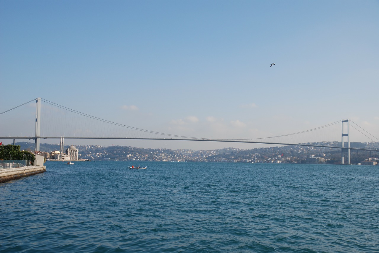 Vanduo, Tiltas, Jūra, Upė, Dangus, Fatih Sultan Mehmet Tiltas, Turkija, Istanbulas, Vaizdingas, Horizontas