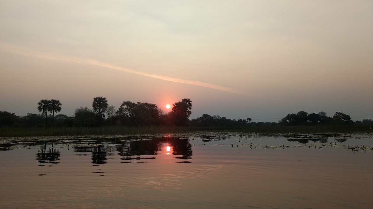 Vanduo, Saulėlydis, Aušra, Kraštovaizdis, Dusk, Atspindys, Vakaras, Botsvana, Okavango, Nemokamos Nuotraukos