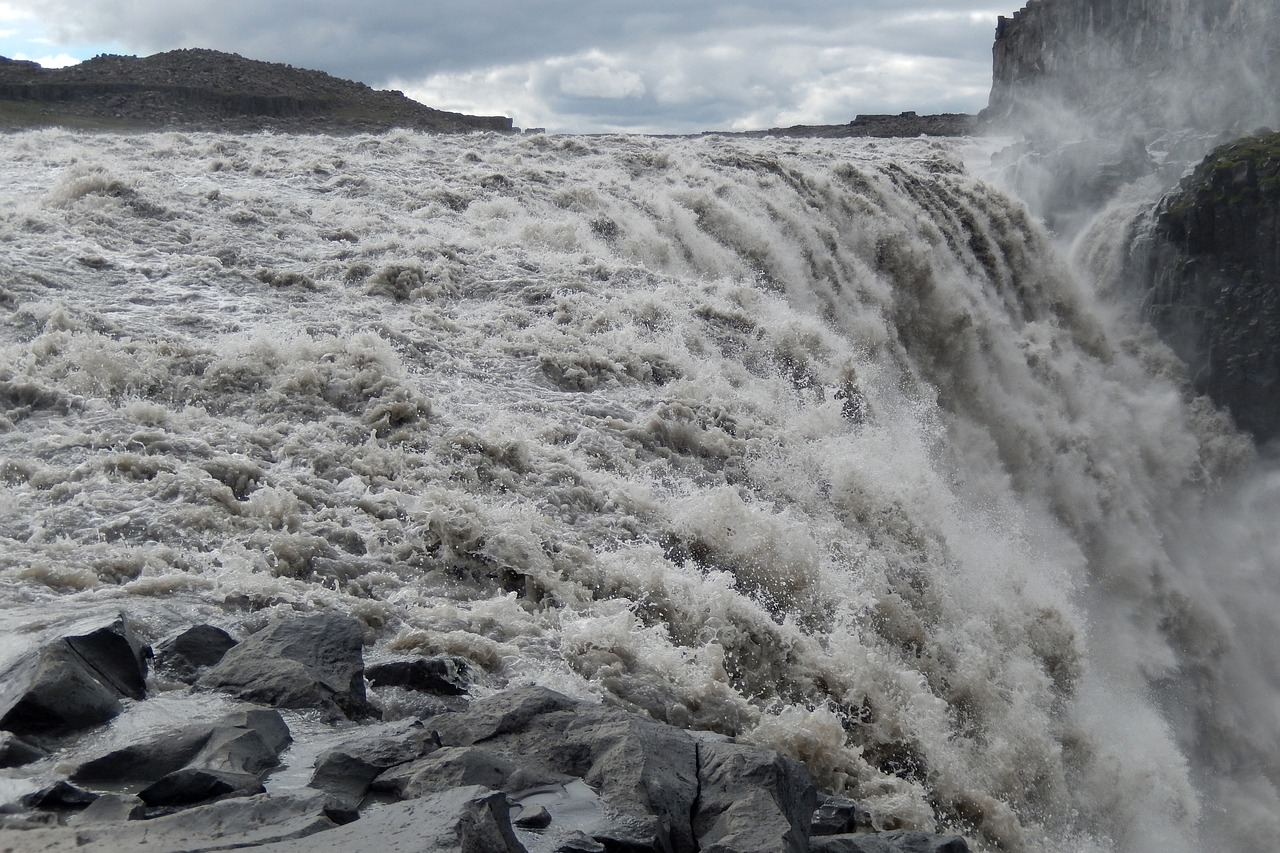 Krioklys, Dettifoss, Galia, Vandens Kiekis, Lankytinos Vietos, Busto, Kritimo Aukštis, Jėga, Gamta, Kraštovaizdis