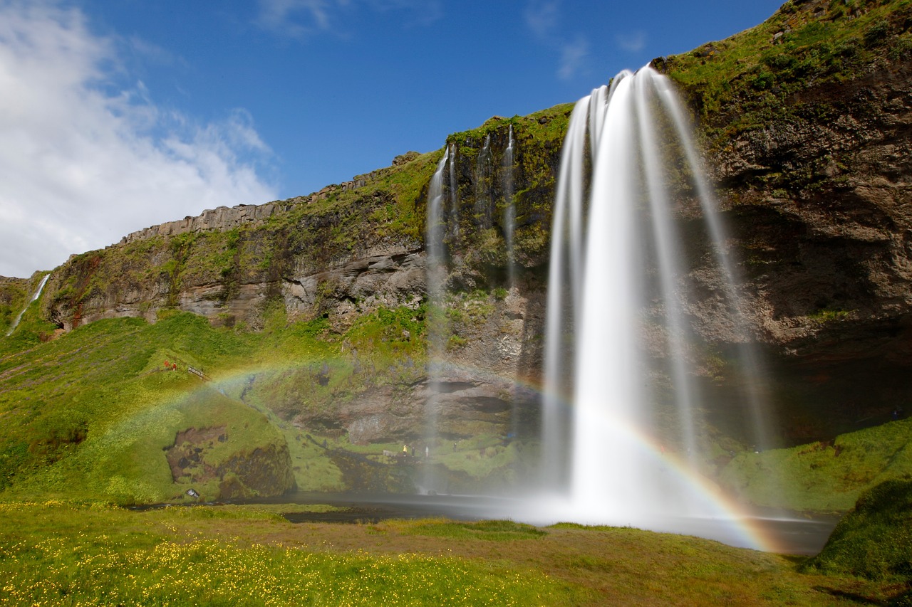 Krioklys, Iceland, Vaivorykštė, Gamta, Vanduo, Katarakta, Nemokamos Nuotraukos,  Nemokama Licenzija