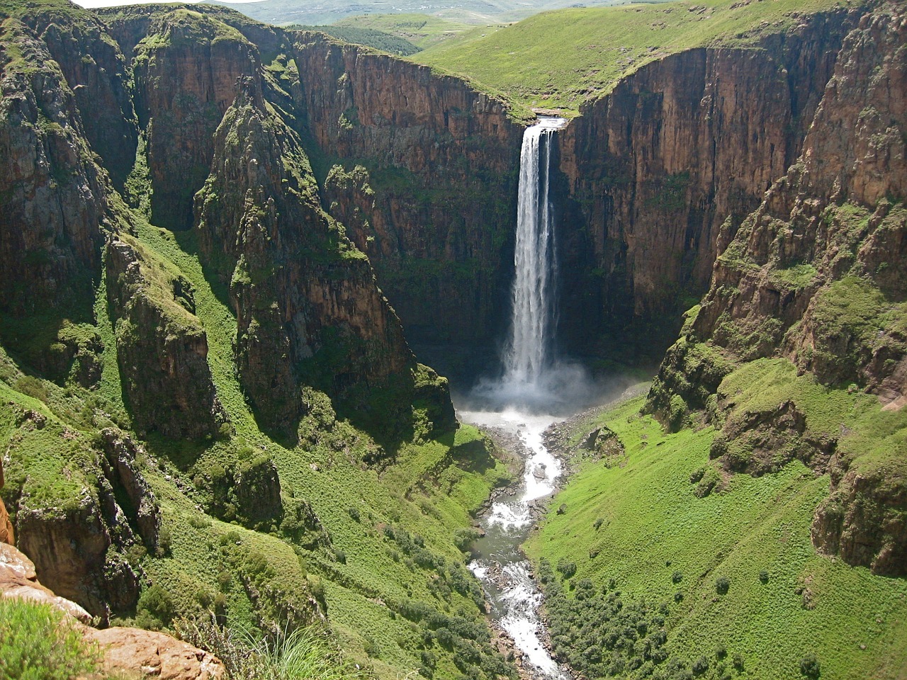 Krioklys, Maletsunyane Patenka, Pasinerti, Vaizdingas, Kraštovaizdis, Semonkong, Lesotho, Afrika, Nemokamos Nuotraukos,  Nemokama Licenzija