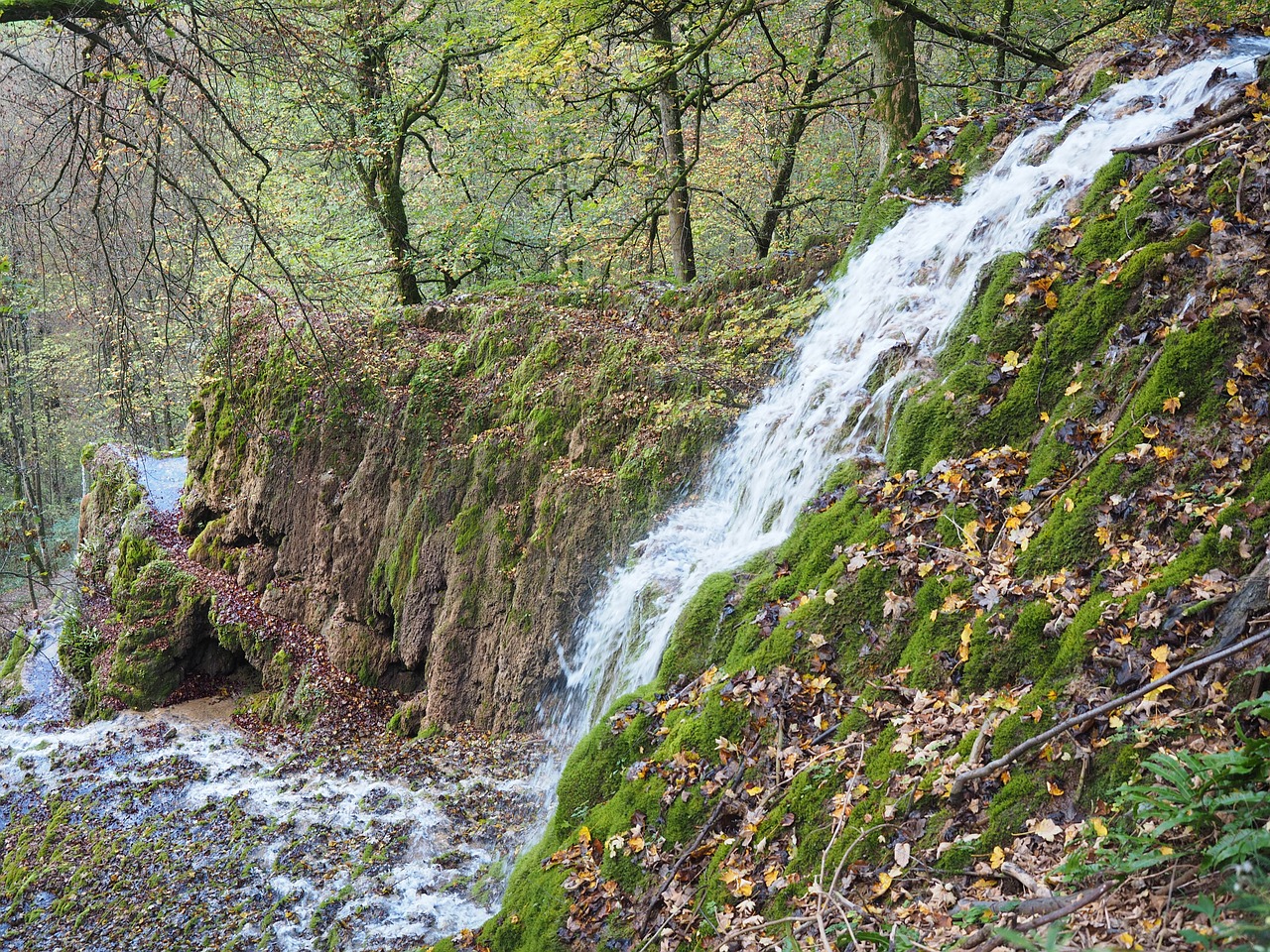 Krioklys,  Vanduo,  Prekės Buvo Sunaikintos,  Kalktuffberg,  Tufa,  Sinterkalkterrasse, Nemokamos Nuotraukos,  Nemokama Licenzija