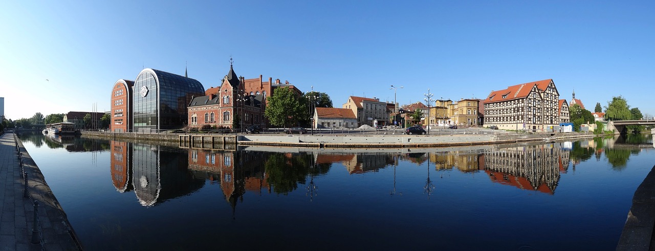 Kranto, Bydgoszcz, Panorama, Kanalas, Krantinė, Vaizdas, Pastatai, Miesto, Atspindys, Nemokamos Nuotraukos