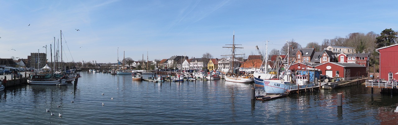 Vandenys,  Panorama,  Panoraminis Vaizdas,  Valtis,  Uosto,  Eckernförde,  Baltijos Jūra,  Jūra,  Prieplauka,  Žvejybos Laivai