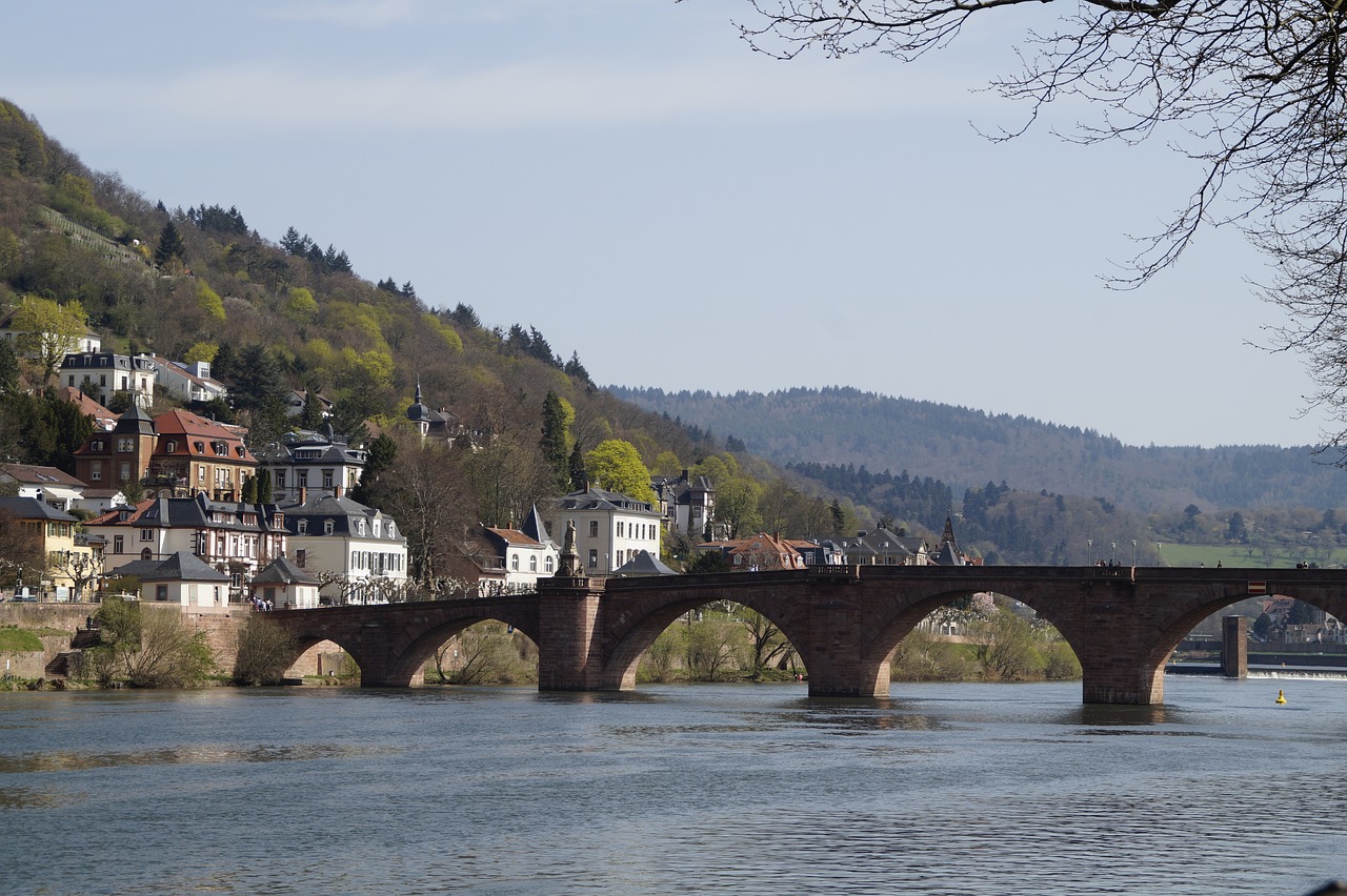 Vandenys,  Tiltas,  Architektūra,  Kelionė,  Upė,  Neckar,  Heidelberg,  Amžiaus Tiltas,  Kraštovaizdis,  Miestas