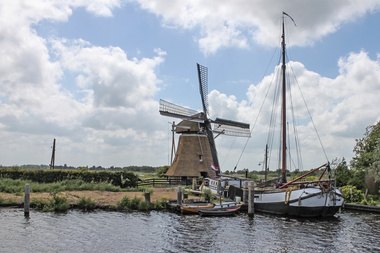 Watt Segler, Tjalk, Buriuotojas, Malūnas, Pagrindas Rūsys Olandų, Ijsselmeer, Holland, Nemokamos Nuotraukos,  Nemokama Licenzija