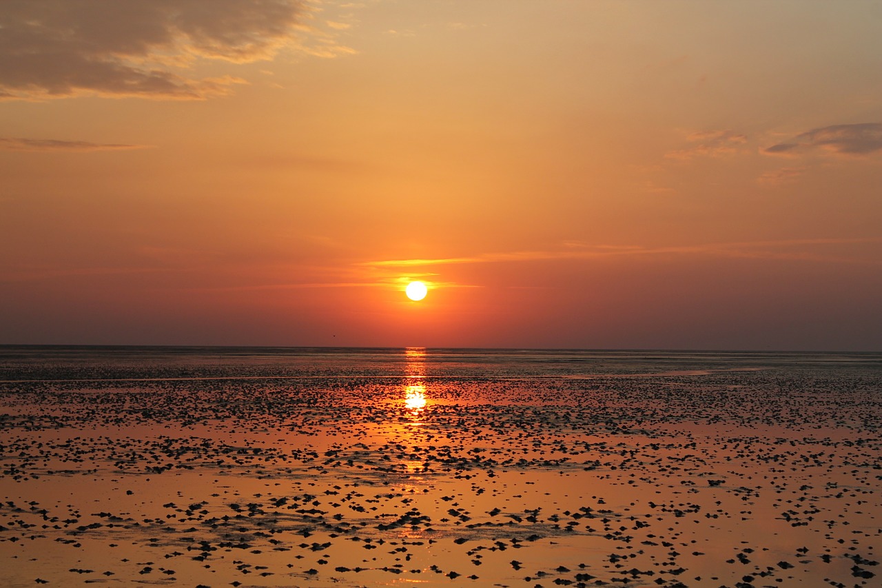 Vatai, Wadden Jūra, Šiaurės Jūra, Atsipalaiduoti, Saulėlydis, Vakarinis Dangus, Afterglow, Nemokamos Nuotraukos,  Nemokama Licenzija