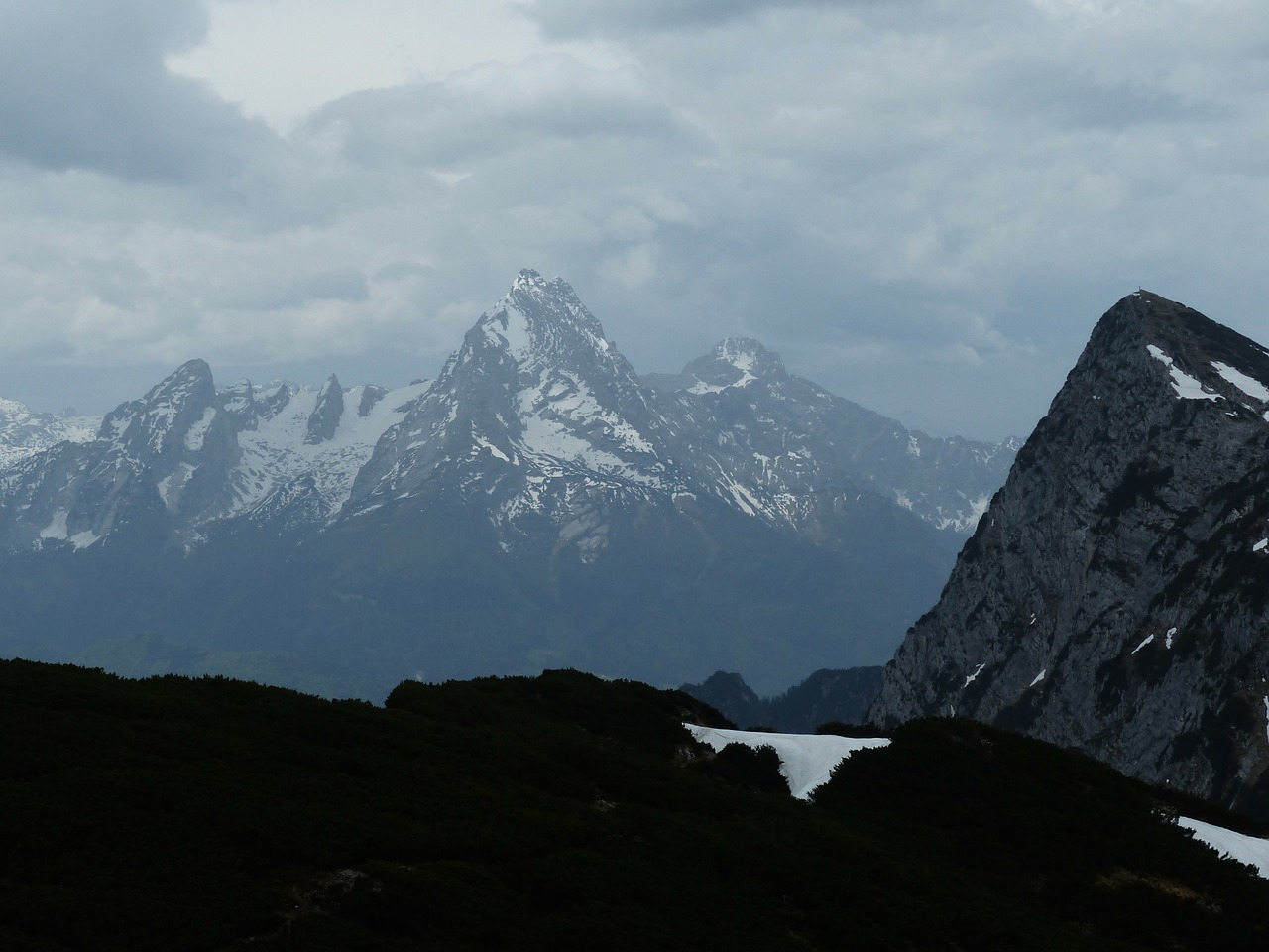 Watzmann, Kalnų, Alpine, Masyvas, Berchtesgaden Alps, Viršutinė Bavarija, Berchtesgadeno Nacionalinis Parkas, Nacionalinis Parkas, Kieta Medžiaga, Watzmanno Vidurinė Pikas