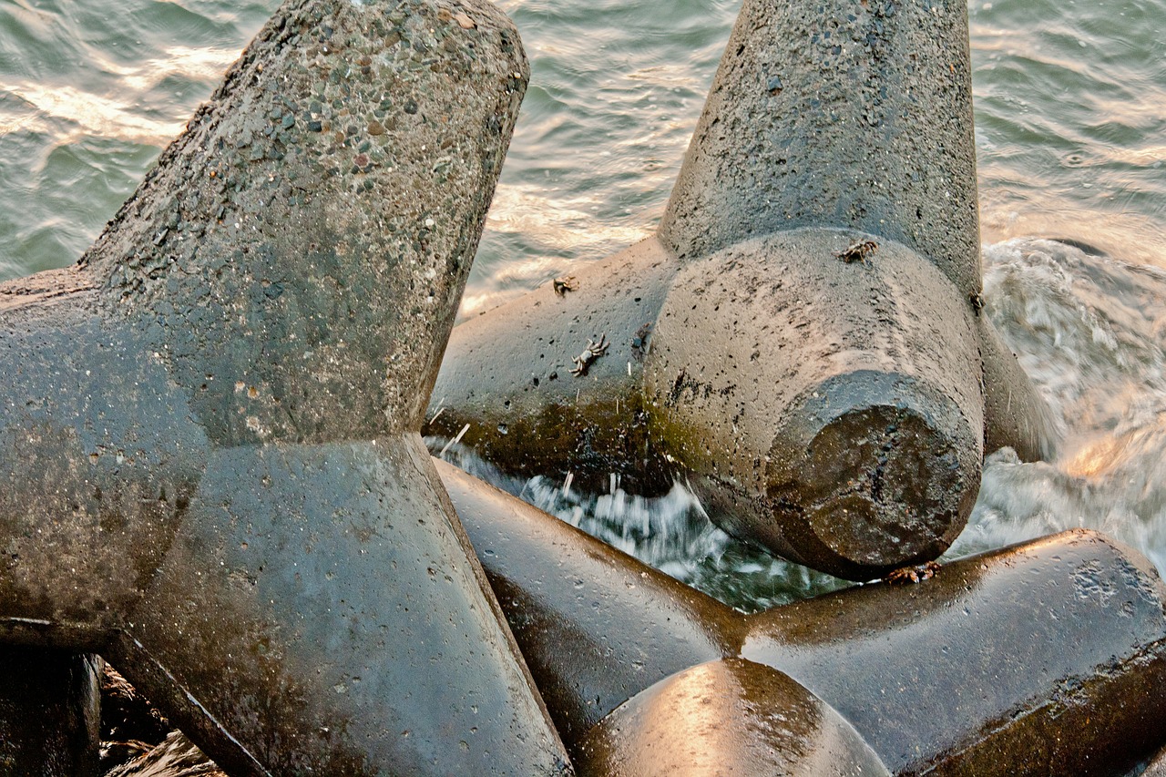 Bangų Išjungikliai, Tetrapodai, Krantas, Kranto, Barjeras, Apsaugoti, Pakrantė, Betonas, Pertraukikliai, Apsauga