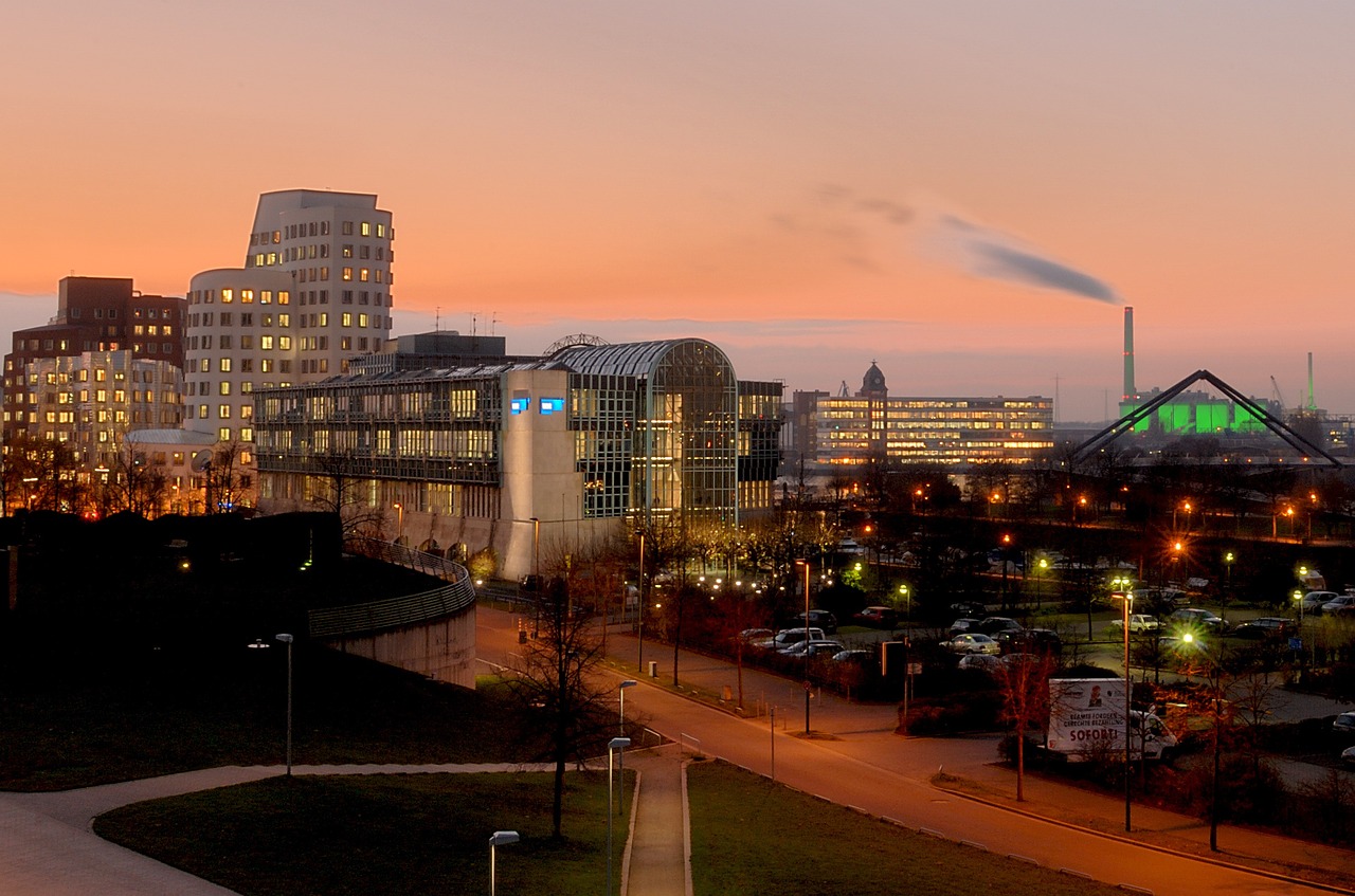 Wdr, Diuseldorfas, Žiniasklaidos Uostas, Studija, Architektūra, Pastatas, Ilga Ekspozicija, Gehry, Plange Mühle, Kraftwerk Lausward