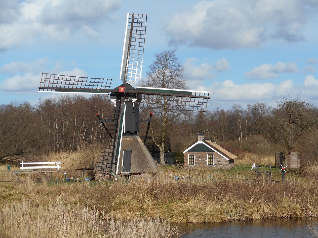 Weerribben, Weerribben-Wieden, Kalenberg, Voras Malūnas, Malūnas, Gamta, Nendrė, Kraštovaizdis, Nyderlandai, Fen