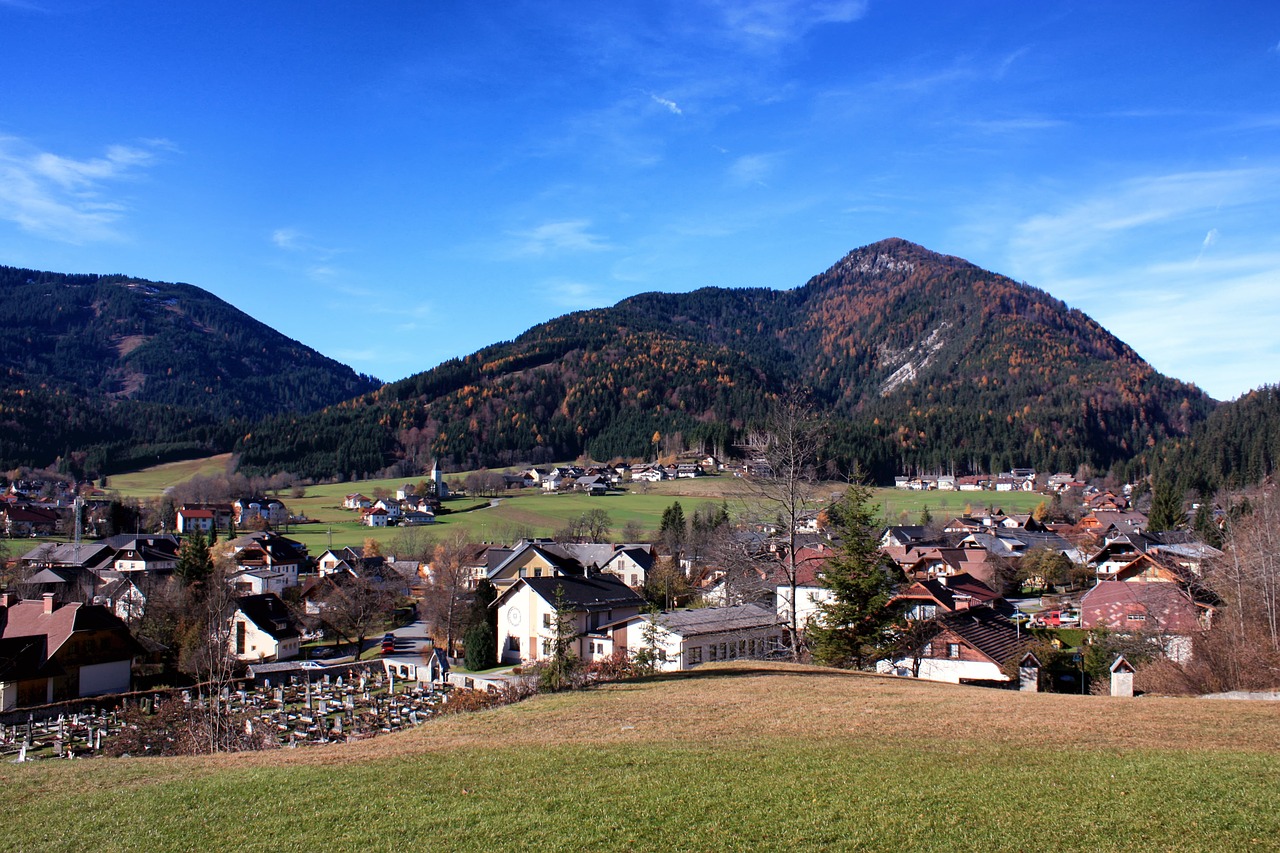 Weißbach, Austria, Kalnai, Kraštovaizdis, Vaizdingas, Dangus, Debesys, Slėnis, Pastatai, Miškas