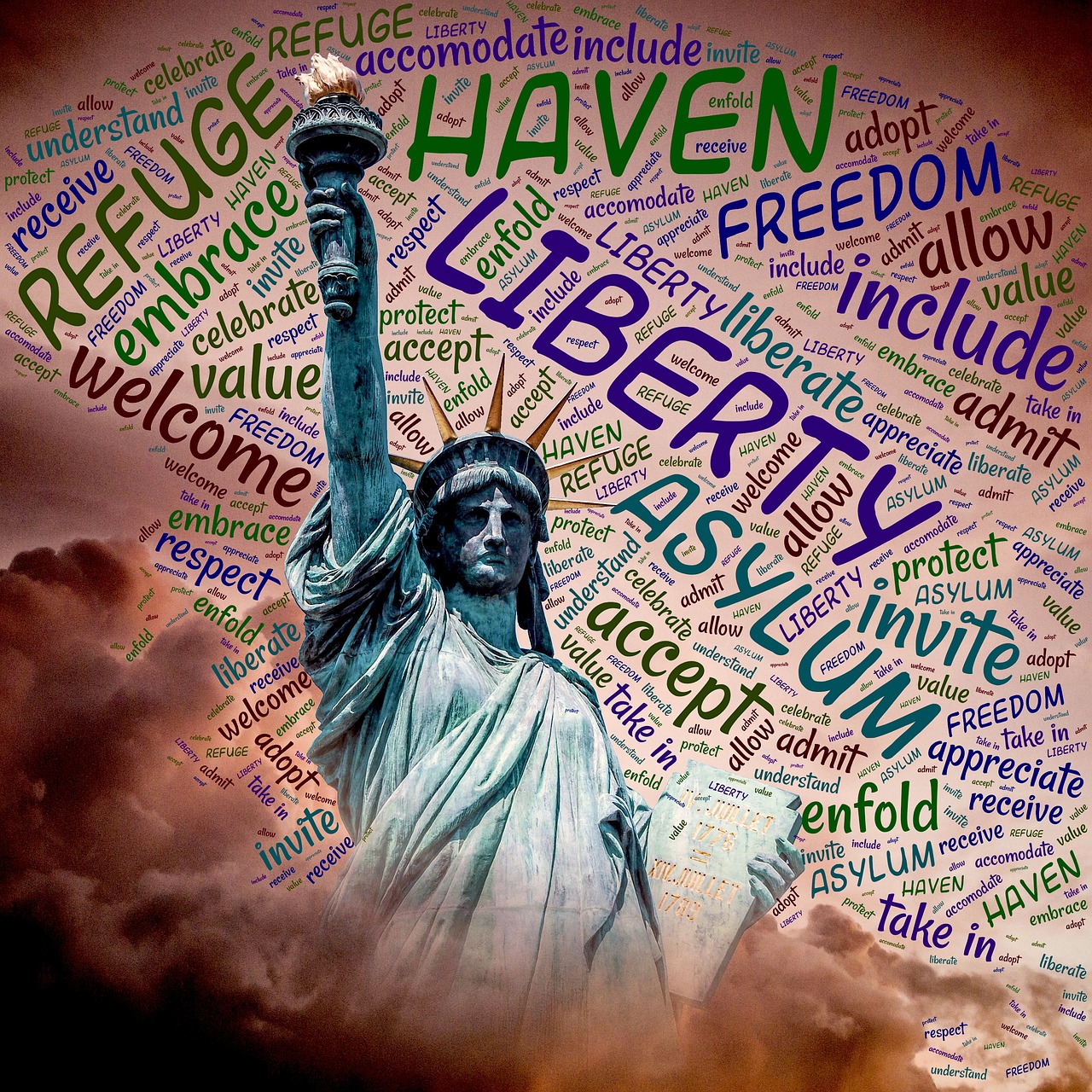 Sveiki, Laisvė, Įtraukti, Amerikietis, Statula, Simbolis, Paminklas, Laisvė, Pakviesti, Priimti