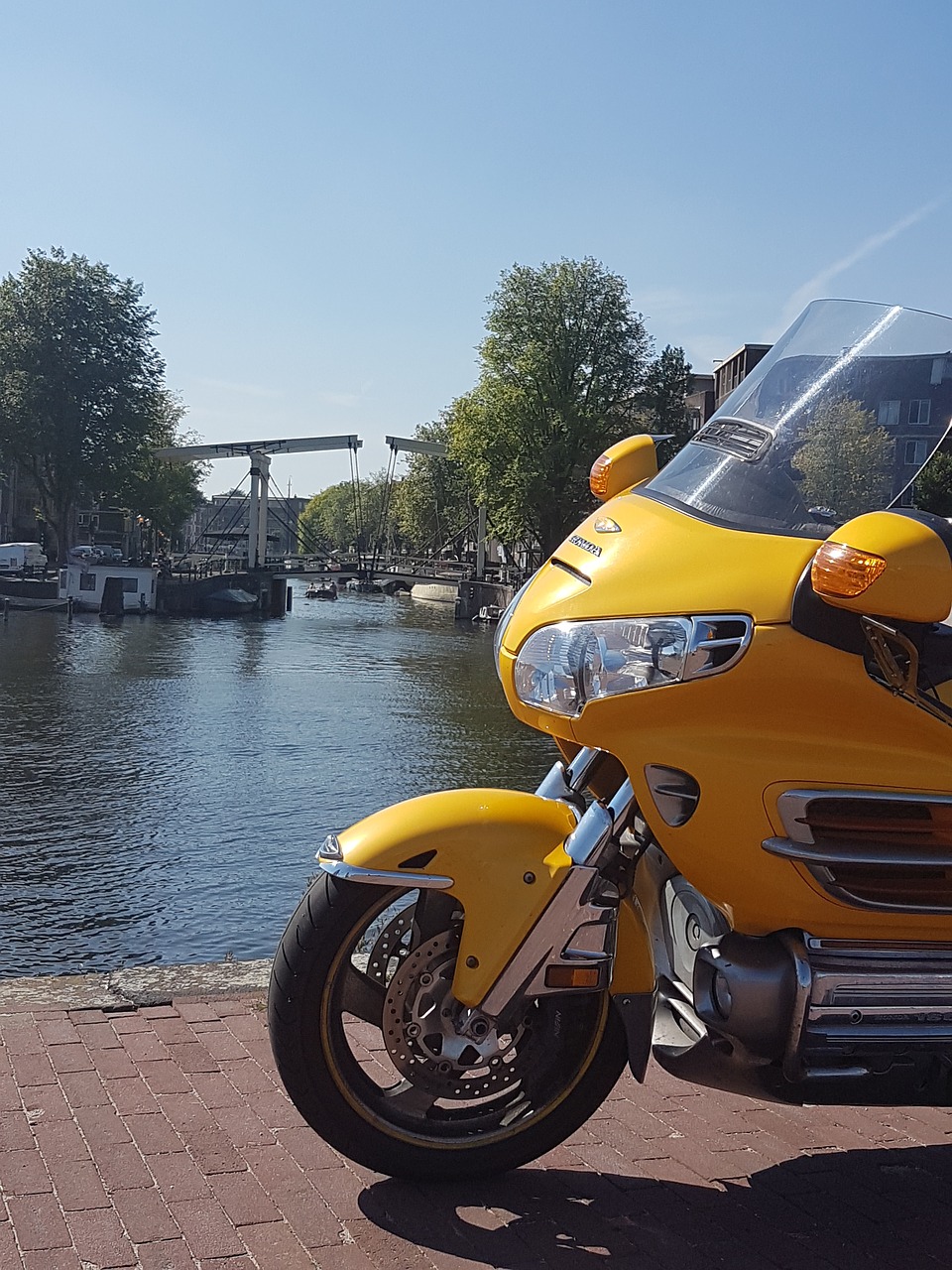 Westerdoksdijk, Amsterdamas, Goldwing Gl1800, Honda, Kanalas, Nemokamos Nuotraukos,  Nemokama Licenzija